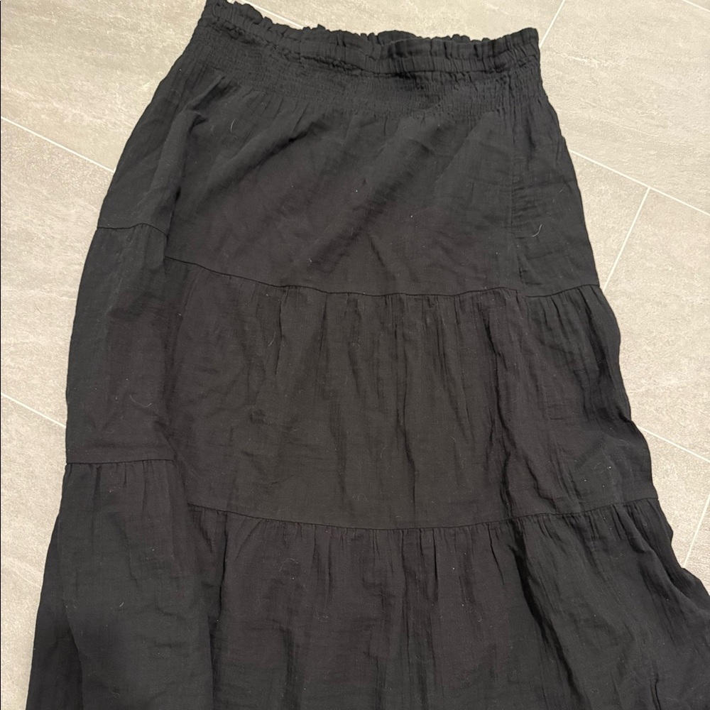 Black GAP gauze, ribbed top dress  NWT XL